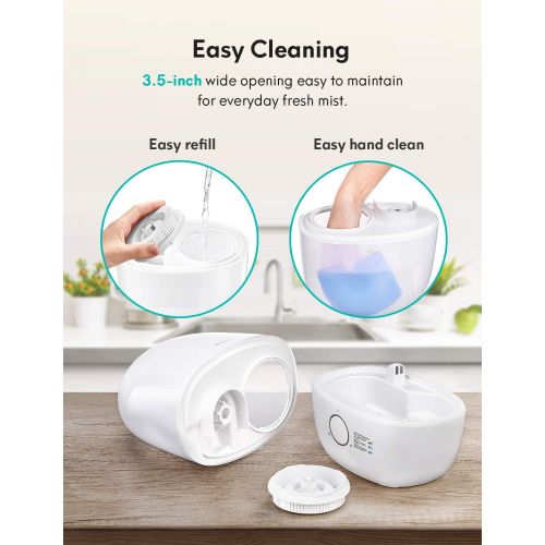  [아마존 핫딜] ITvanila iTvanila Humidifiers for Bedroom, Powerful 30 Hour Cool Mist Humidifier, New Safety and Engineering Structure, Auto Shut Off, Whisper Quiet for Baby Room, 2.5L, BPA Free