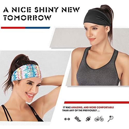  IUGA Yoga Headband for Women, Non-Slip Sweabands for Workout, Running, Yoga Sport, 6 Styles Womens Fashion Headband, Performance Elastic