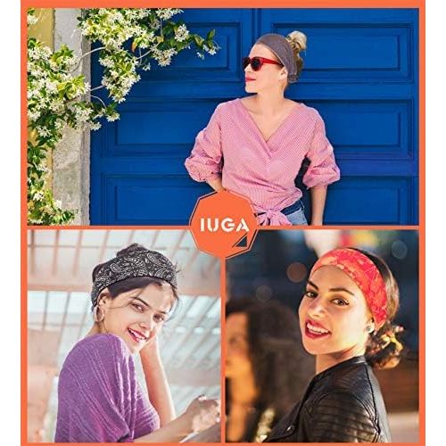  IUGA Yoga Headband for Women, Non-Slip Sweabands for Workout, Running, Yoga Sport, 6 Styles Womens Fashion Headband, Performance Elastic