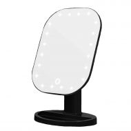 IUMEE Makeup Mirror， Vanity Mirror with Lights Led Bathroom Mirror with Touch Screen Dimming, Table Countertop Cosmetic Mirror Portable, Black