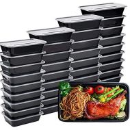 [아마존베스트]IUMEE Meal Prep Containers, 50 Pack Bento Boxes Disposable Plastic Bento Insulated Lunch Box Reusable Healthy Food Storage Containers with Lids for Dishwasher Freezer Safe (750ML/ 2