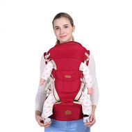 IUU Multi-Position Baby Carrier, Ergonomic Baby Carrier with Hip Seat for All Seasons, 360 All-in-One Ergonomic Baby Carrier (Red)