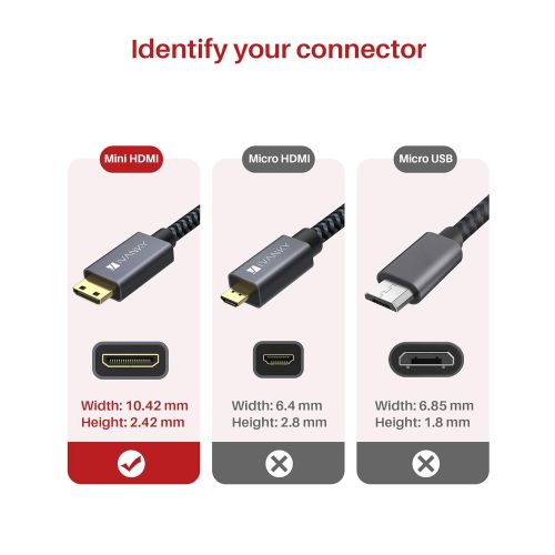  Mini HDMI to HDMI Cable, Ivanky High Speed 4K 60Hz Male to Male HDR HDMI 2.0 Adapter,Compatible with Sony HDR-XR50, Nikon Z6 Canon EOS RP/EOS R/EOS 7D Mark II / XA40,Lenovo Thinkpa