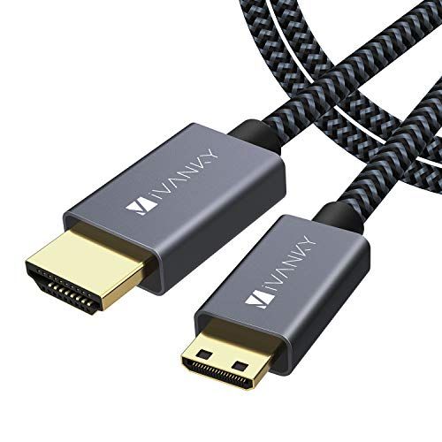  Mini HDMI to HDMI Cable, Ivanky High Speed 4K 60Hz Male to Male HDR HDMI 2.0 Adapter,Compatible with Sony HDR-XR50, Nikon Z6 Canon EOS RP/EOS R/EOS 7D Mark II / XA40,Lenovo Thinkpa