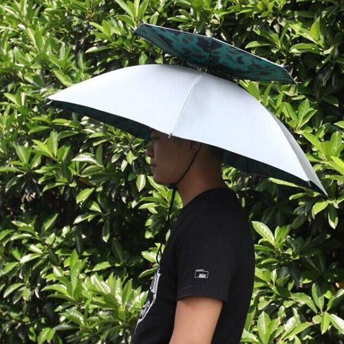  [아마존베스트]Iven Fishing Umbrella Hat, 2 Tier Folding Sun and Rain Umbrella Hat for Hiking, Camping, Travel