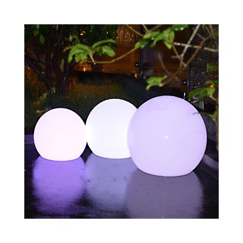  IVERDG IVER Multi-Function Color Changing LED Ball Orb in White, Sturdy Waterproof Rechargeable, Wireless w/ Remote Control Beautiful Light Effect, Subtle Ambient Lighting Relaxing Mood L