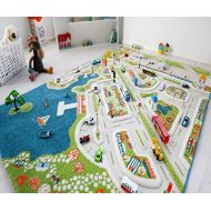 [아마존베스트]IVI Mini City Thick 3D Kids Play Mat Rug, 71 L x 53 W, Non-Toxic, Stain Resistant, Educational Montessori Activity Toys for Kids