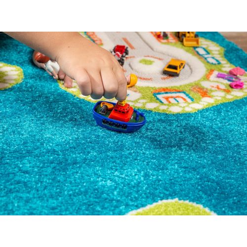  [아마존베스트]IVI Mini City Thick 3D Kids Play Mat Rug, 71 L x 53 W, Non-Toxic, Stain Resistant, Educational Montessori Activity Toys for Kids