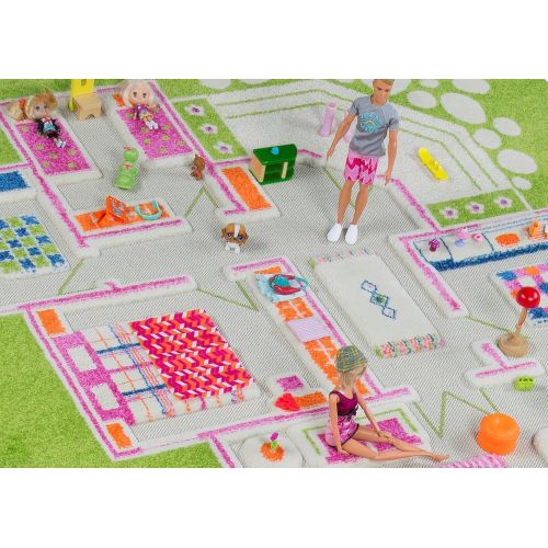  IVI 3D Play Rugs, Playhouse Green, 39x59 Inches