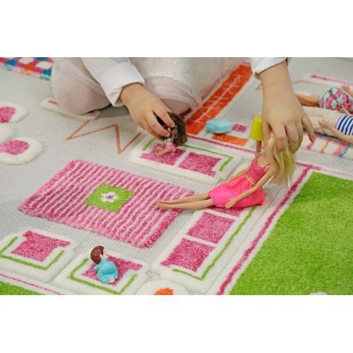  IVI 3D Play Rugs, Playhouse Green, 39x59 Inches