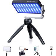 G2 Pocket RGB Camera Light,32Wh Built-in 4300mAh Rechargeable Battery 360°Full Color Gamut 9 Light Effects,2600-10000K LED Video Light Panel with Aluminum Alloy Body, Adjustable Tripod Stand