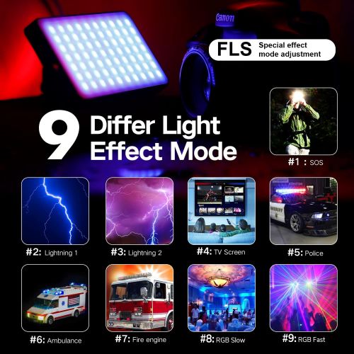  [아마존베스트]IVISII G2 Pocket RGB Camera Light,32Wh Built-in 4300mAh Rechargeable Battery 360°Full Color Gamut 9 Light Effects,2600-10000K LED Video Light Panel with Aluminum Alloy Body, Adjust