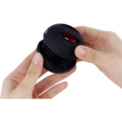  I-VOM Portable Mini Capsule Speaker with Rechargeable Battery and Expandable Bass Resonator for iPhones,Ipad,iPod, MP3 Players, Computers, Laptops, Cell Phones (Black)