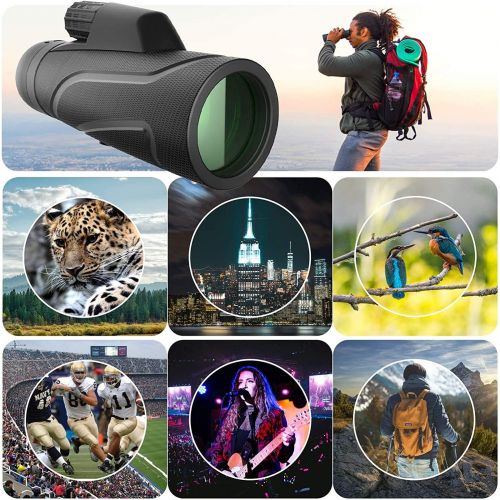  [아마존베스트]iVenkich 12x42 Monocular Telescope, High Definition Power Monocular with Smartphone Holder and Tripod - FMC HD Monocular for Bird Watching Hunting Camping Travelling Wildlife Scene