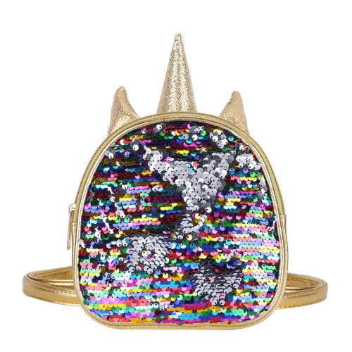  IWEMEK Toddler Girls Cute Cartoon Unicorn Mini Backpack Small Purse Bling Sequins Casual Travel PU Leather Daypacks Adjustable Shoulder Bag Student School Book Bag Crossbody Satchel Rucks