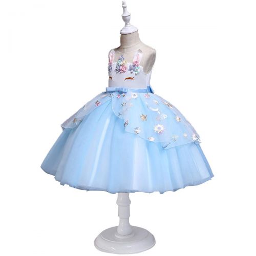  IWEMEK Unicorn Tutu Party Dress for Girls Flower Pageant Cosplay Princess Mythical Costume Wedding Formal Birthday Dance Ball Gown