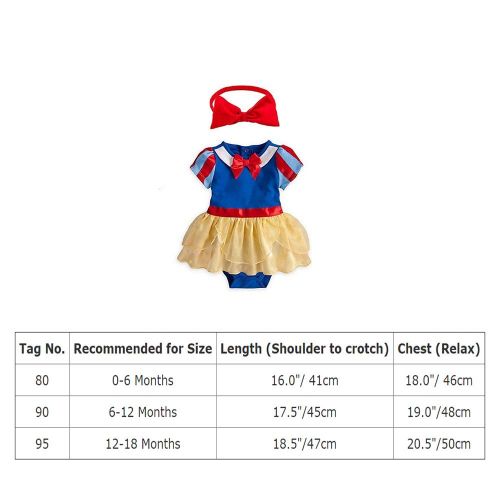  IWEMEK Baby Girls Snow White Costume Birthday Tutu Romper Dress Headband Outfits for Halloween Christmas Party