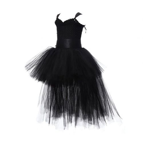  IWEMEK Girls Handmade Tulle Tutu Costume Fancy Birthday Party Trailing Flower Hi Low Bridesmaid Dress Summer Wedding Dance Gown