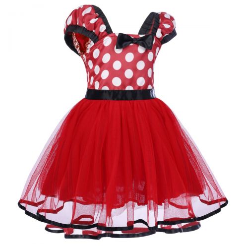  IWEMEK Baby Girl Polka Dot Princess Party Cosplay Fancy Costume Birthday Leotard Ballet Tutu Dress up Vintage Bowknot Dance Gown