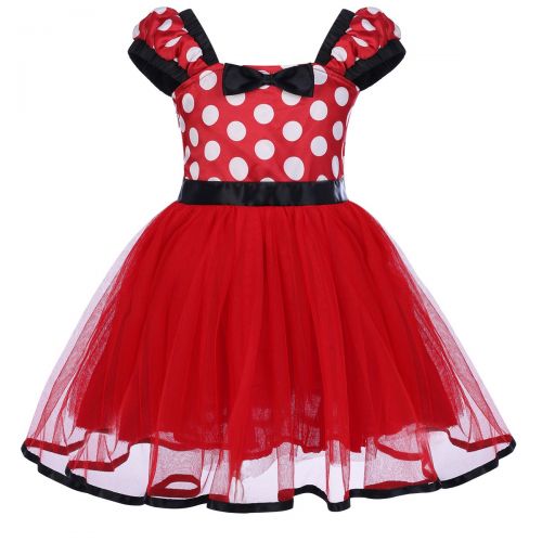  IWEMEK Baby Girl Polka Dot Princess Party Cosplay Fancy Costume Birthday Leotard Ballet Tutu Dress up Vintage Bowknot Dance Gown