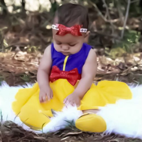  IWEMEK Baby Girls Princess Snow White Mermaid Cosplay Birthday Pageant Fancy Costume Bowknot Summer Tutu Dress Up Outfit