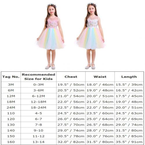  IWEMEK Girls Kids Flower Unicorn Birthday Outfits Cosplay Fancy Costume Princess Dress up Lace Tulle Pageant Party Dance Gown