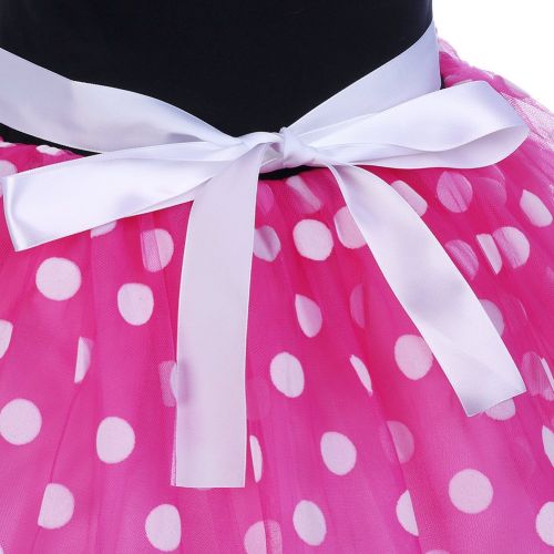  IWEMEK Baby Girl Polka Dot Cosplay Birthday Princess Dress up Fancy Halloween Ballet Costume Dance Gown with Mouse Ear Headband