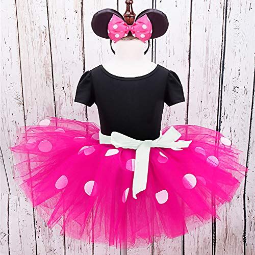  IWEMEK Toddler Girl Polka Dots Cosplay Birthday Princess Tutu Dress Up Fancy Christmas Ballet Leotard Costume with Headband