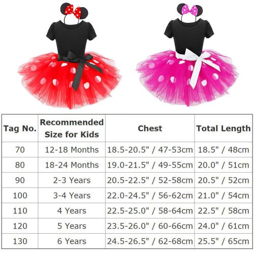  IWEMEK Toddler Girl Polka Dots Cosplay Birthday Princess Tutu Dress Up Fancy Christmas Ballet Leotard Costume with Headband