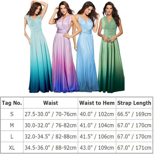  [아마존 핫딜]  [아마존핫딜]IWEMEK Womens Transformer Convertible Multi Way Wrap V-Neck Formal Wedding Evening Dress Gradient Halter Bridesmaid Party Maxi Gown