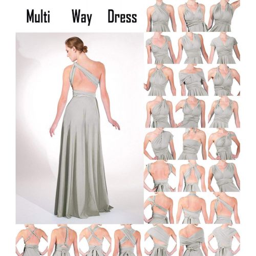  [아마존 핫딜] [아마존핫딜]IWEMEK Women Transformer Evening Long Prom Dress Multi-Way Wrap Convertible Floor Length Wedding Halter Maxi Gown High Elasticity