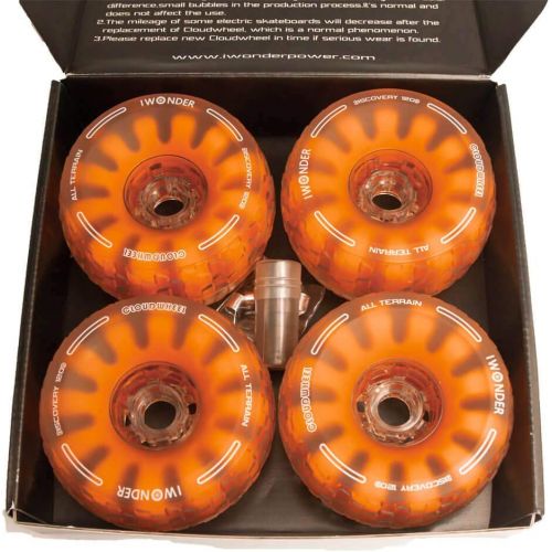  IWONDER Cloud Wheel Discovery 120mm Electric Skateboard Wheels Patented Damping Foam Core All Terrain Off Road 78A Translucent Urethane Longboard Wheels