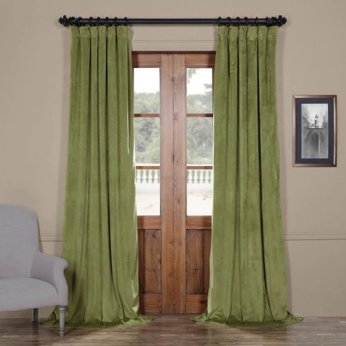  IYUEGO Pinch Pleat Solid Velvet Lining 90% Blackout Curtain Thermal Insulated Patio Door Curtain Panel Drape For Traverse Rod and Track, Off White 120W x 84L Inch (set of 1 Panel)