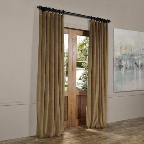  IYUEGO Pinch Pleat Solid Velvet Lining 90% Blackout Curtain Thermal Insulated Patio Door Curtain Panel Drape For Traverse Rod and Track, Off White 120W x 84L Inch (set of 1 Panel)