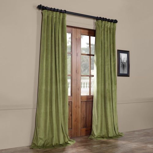  IYUEGO Pinch Pleat Solid Velvet Lining 90% Blackout Curtain Thermal Insulated Patio Door Curtain Panel Drape For Traverse Rod and Track, Off White 120W x 84L Inch (set of 1 Panel)