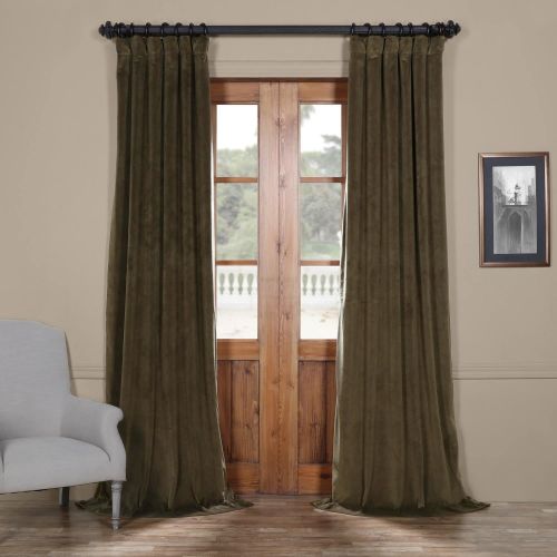  IYUEGO Pinch Pleat Solid Velvet Lining 90% Blackout Curtain Thermal Insulated Patio Door Curtain Panel Drape For Traverse Rod and Track, Off White 120W x 84L Inch (set of 1 Panel)