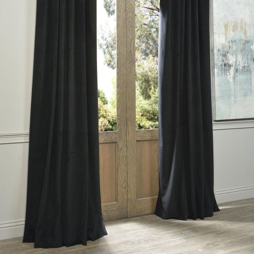  IYUEGO Pinch Pleat Solid Velvet Lining 90% Blackout Curtain Thermal Insulated Patio Door Curtain Panel Drape For Traverse Rod and Track, Off White 120W x 84L Inch (set of 1 Panel)