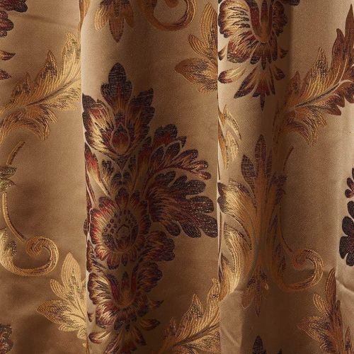  IYUEGO Luxury European Style Jacquard Silky Heavy Fabric Grommet Top Curtain Draps With Multi Size Custom 72 W x 102 L (One Panel)