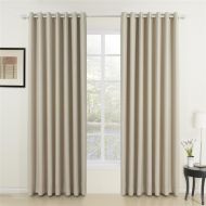 IYUEGO Wide Curtains 120Inch-300Inch for Large Windows Classic Beige Curtain Solid Grommet Top Room Darkening Curtains Draperies With Multi Size Customs 120 W x 84 L (One Panel)