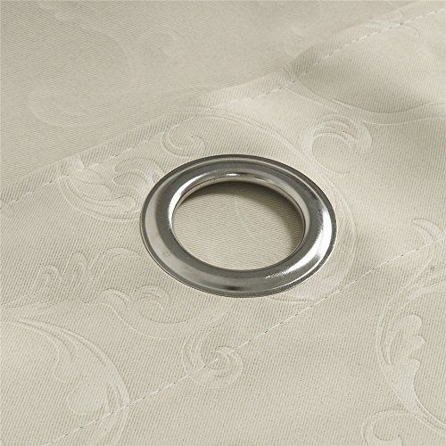  IYUEGO Classic Beige Curtain Solid Room Darkening Grommet Top Curtain Drapery Embossed Curtain With Multi Size Customs 72 W x 84 L (Set Of 1)