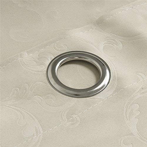  IYUEGO Classic Beige Curtain Solid Room Darkening Grommet Top Curtain Drapery Embossed Curtain With Multi Size Customs 72 W x 84 L (Set Of 1)