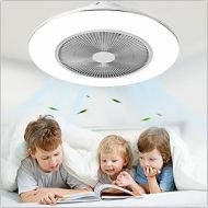 IYUNXI Ceiling Fan with Lights 48W Remote Control 22 Inch Oversize 3-Color Dimming LED Ultra-Thin Enclosed Fan Light 3-Speed Invisible Acrylic 3 Blades Low Profile Flush Mount for