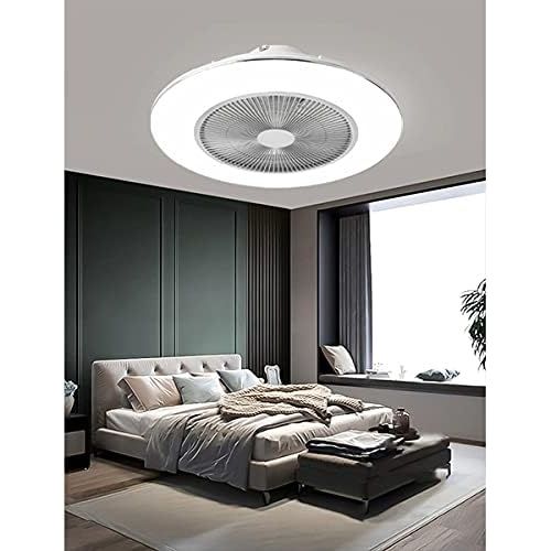  IYUNXI Ceiling Fan with Lights 48W Remote Control 22 Inch Oversize 3-Color Dimming LED Ultra-Thin Enclosed Fan Light 3-Speed Invisible Acrylic 3 Blades Low Profile Flush Mount for