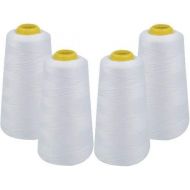 IZO Home Goods 4-Pack of 6000 Yards (EACH) White Serger Cone Thread All Purpose Sewing Thread Polyester Spools Overlock (Serger,Over lock, Merrow, Single Needle)