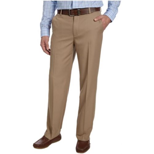  IZOD Mens Flat Front Straight Fit No Iron Dress Pant