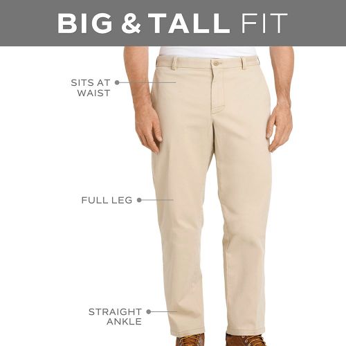  IZOD Izod Mens Big and Tall Advantage Performance Flat Front Straight Fit Chino Pant