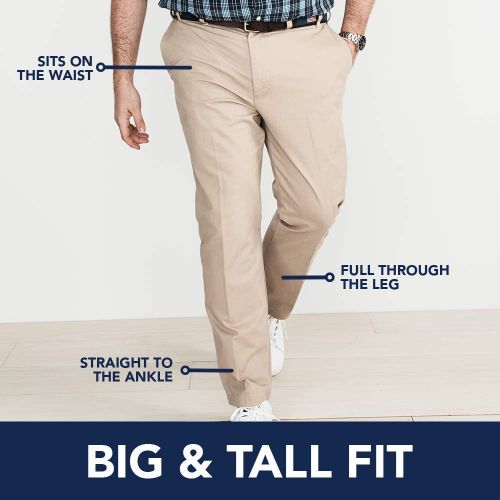  IZOD Izod Mens Big and Tall Advantage Performance Flat Front Straight Fit Chino Pant