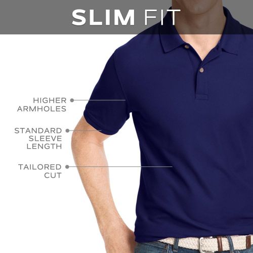  IZOD Mens Slim Fit Advantage Performance Short Sleeve Solid Polo