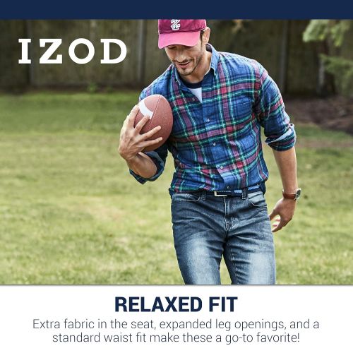  IZOD Mens Comfort Stretch Denim Jeans (Relaxed Fit)