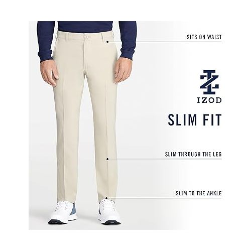  IZOD Men's Golf Swingflex Slim Fit Pant